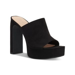 INC Womens Rali Open Toe Slip On Platform Sandals Black 9.5 Medium (B,M)